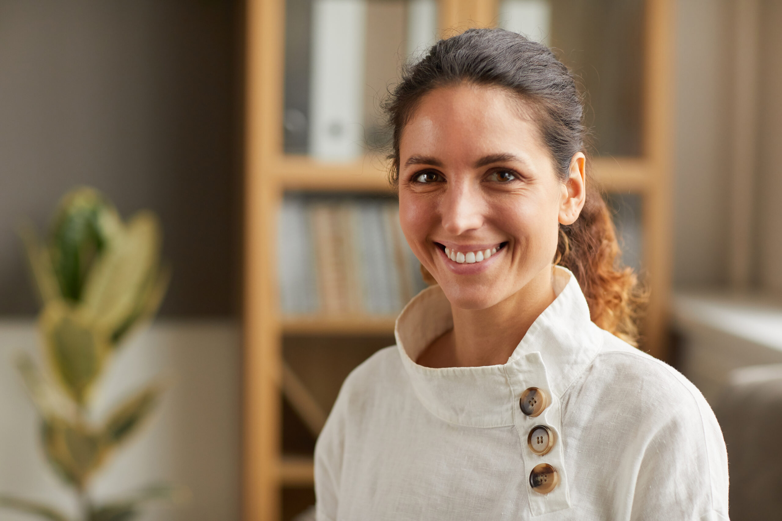 portrait of successful woman smiling at camera